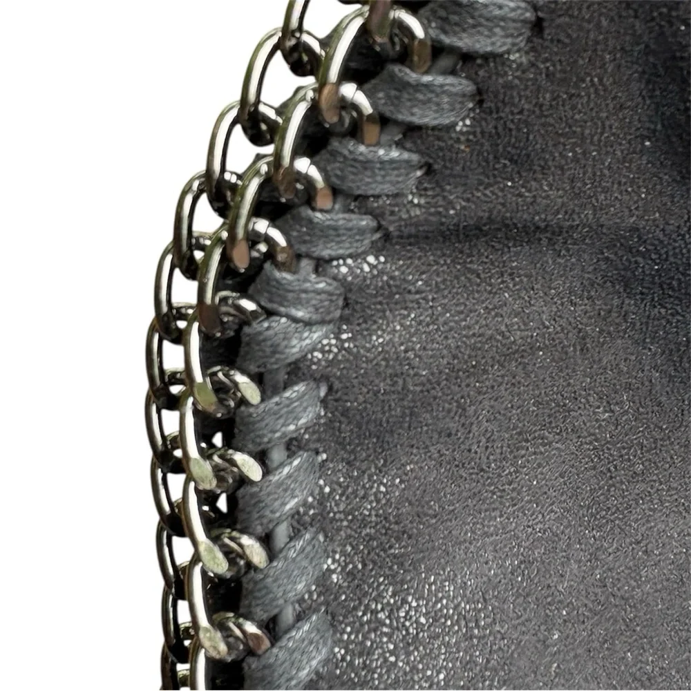 Urban Expressions Black Shimmer Chain-Edge Shoulder Bag. Vegan! NWOT!